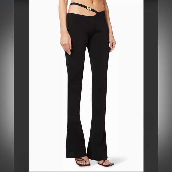 Balmain Pants - BALMAIN Slim Fit Bootcut Pants in Viscose Blend Knit in Black